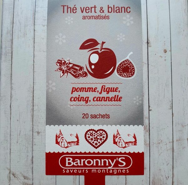 Thé vert et blanc pomme, figue, coing, cannelle