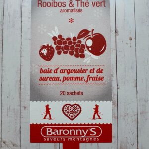 Rooibos et thé vert baie d'argousier, sureau, pomme, fraise