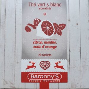 Thé vert et blanc citron menthe orange